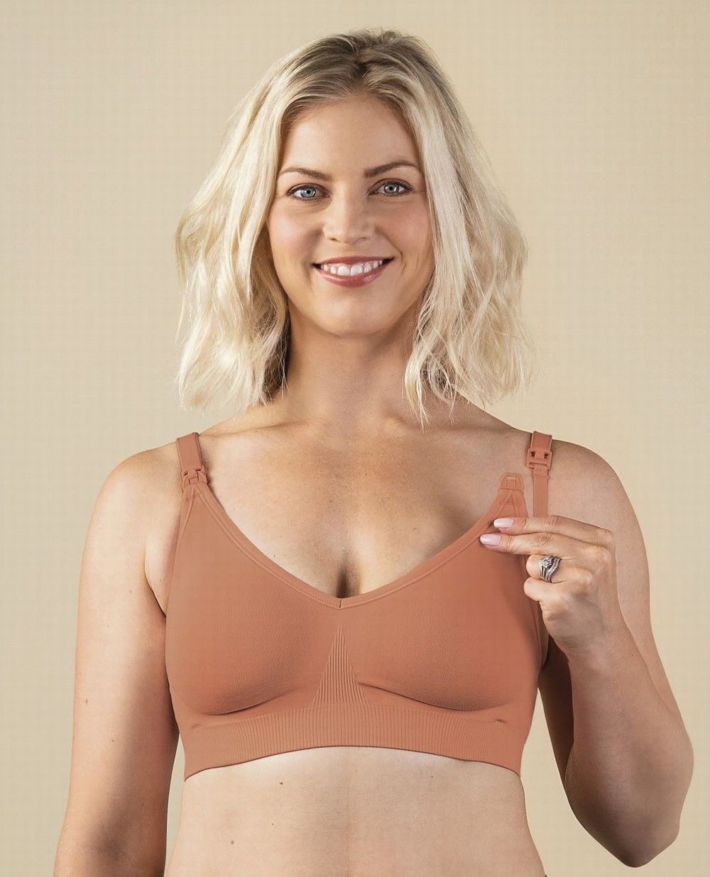 Těhotenská a kojící podprsenka Body Silk Seamless Cinnamon - Velikost XL Bravado! designs